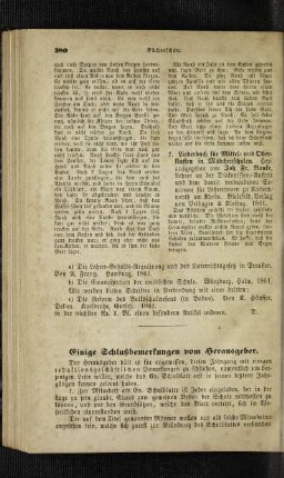 Einige Schlußbemerkungen vom Herausgeber