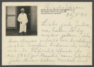 Brief von Georg Kolbe an Julia Hauff