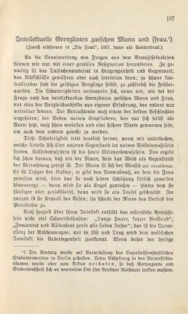 Intellektuelle Grenzlinien zwischen Mann und Frau
