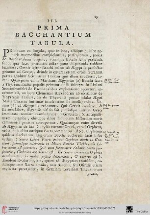III. Prima bacchantium tabula