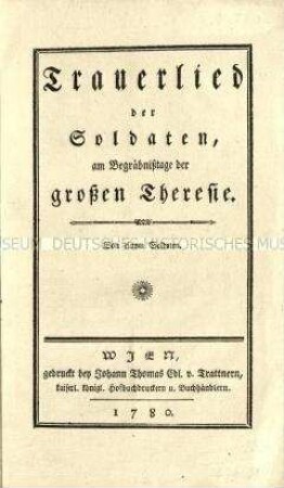 Trauerode auf Maria Theresia