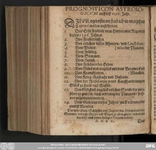 Prognosticon Astrologicum auff diß 1596. Jahr.