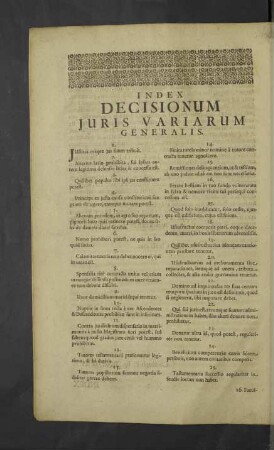 Index Decisionum Juris Variarum Generalis.