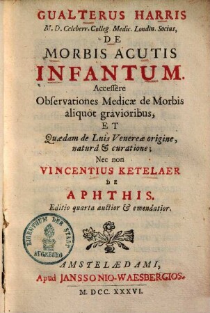 De morbis acutis Infantum