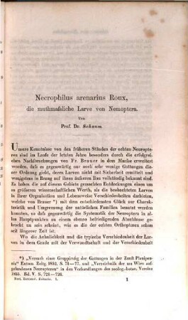 Berliner entomologische Zeitschrift. 1. 1857