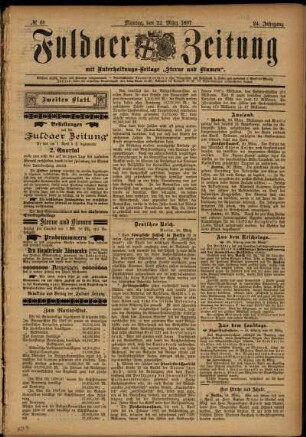 Zweite Ausgabe vom Montag, den 22. März 1897.