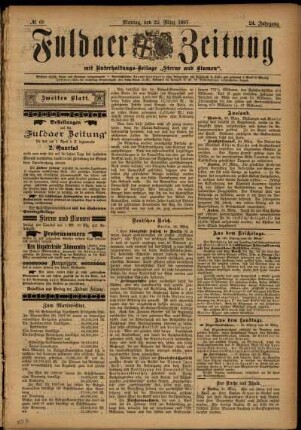 Zweite Ausgabe vom Montag, den 22. März 1897.