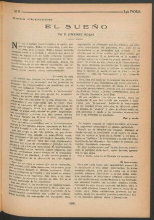 Notas científicas : El sueño