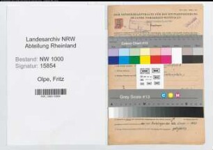Entnazifizierung Fritz Olpe, geb. 14.10.1893 (Schreiner)