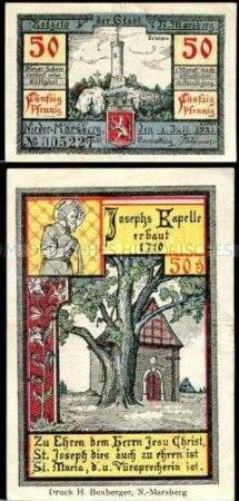 Nieder-Marsberg 50 Pfennig, Notgeldserie