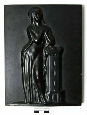 Kohlekeramikplakette "Heilige Barbara"