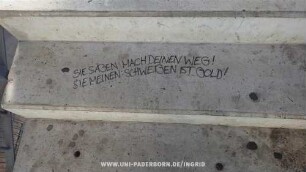SIE SAGEN: MACH DEINEN WEG! SIE MEINEN: SCHWEIGEN IST GOLD!