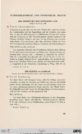 Altniederländische und französische Meister (Nr. 24-36)