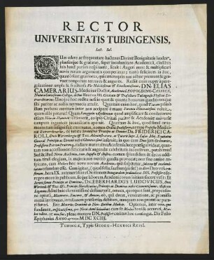 Rector Universitatis Tubingensis, Lect. Sal.