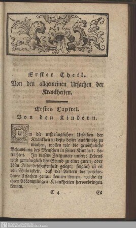 Erster Theil. Von den allgemeinen Ursachen der Krankheiten
