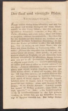 Der fünf und vierzigste Psalm