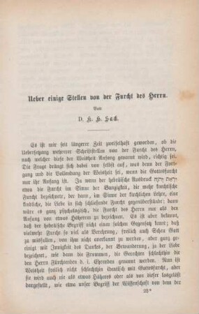 347-354 Ueber einige Stellen von der Furcht des Herrn