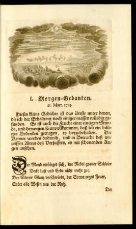I. Morgen-Gedanken. 21. Mart. 1725.