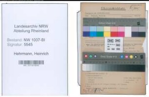 Entnazifizierung Heinrich Hehrmann , geb. 09.01.1905 (Lehrer)