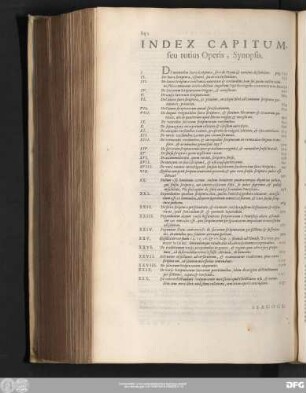 Index Capitum, seu totius Operis, Synopsis.