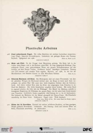 Plastische Arbeiten (Nr. 408-472)
