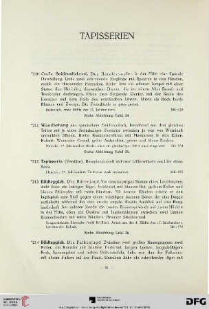 Tapisserien (Nr. 210-220)