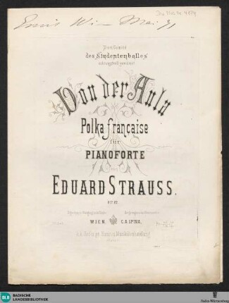 Von der Aula : Polka-française für Pianoforte; op. 67