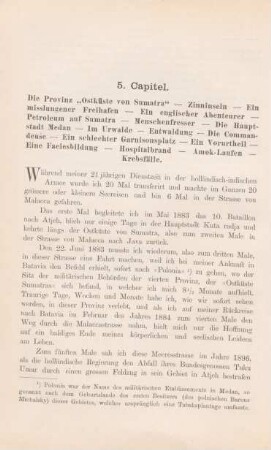 5. Capitel. Die Provinz "Ostküste von Sumatra". - ...