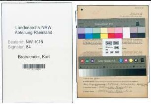 Entnazifizierung Karl Brabaender , geb. 31.12.1902 (Kaufmann)