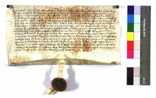 Lehenrevers des Wilhelm Schenk von Schenkenstein gegen Propst Albrecht I. von Ellwangen über einzeln genannte Güter zu Aufhausen unterm Schenkenstein, zu Unter- und Oberriffingen, zu Härtsfeldhausen, zu Dehlingen, die Ödung Buch und den Zehnten der Messe zu Schenkenstein in Killingen