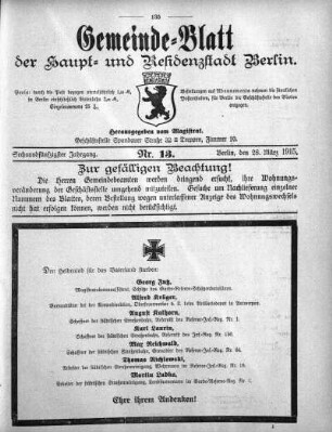 1915,13: Nr. 13, 28. März 1915