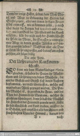 Die erste Perle. Der Ursprung der Kauffmannschafft