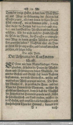 Die erste Perle. Der Ursprung der Kauffmannschafft