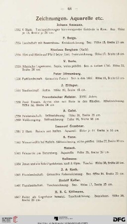 Zeichnungen, Aquarelle etc. (Nr. 1552-1587)