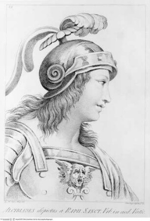 Le LII teste della celebre Scuola d'Atene dipinta da Raffaello Sanzio da Urbino nel Palazzo Vaticano / disegnate in XL carte dal Cavalier Antonio Rafaello Mengs, incise da Domenico Cunego / Roma : Ghelli, 1785, Alkibiades (tav. 23)