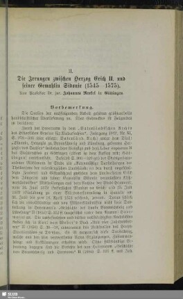 II. Die Irrungen zwischen Herzog Erich II. und seiner Gemahlin Sidonie (1545-1575)