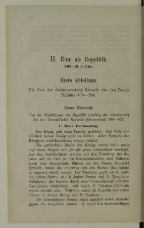 II. Rom als Republik 509-31 v. Chr.