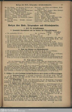 Notizen über Post-, Telegrafen-, Fernsprech- und Eisenbahnwesen