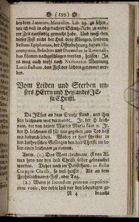 Vom Leiden und Sterben unsers Herrn und Heylandes Jesu Christi.