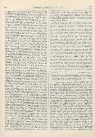 570-571 [Rezension] Tillich, Paul, Kirche und Kultur