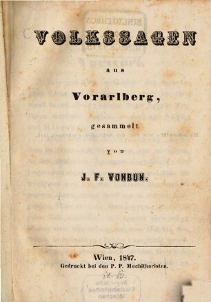 Volkssagen aus Vorarlberg