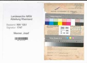 Entnazifizierung Josef Mexner , geb. 26.11.1903 (Kaufmaennischer Angestellter)