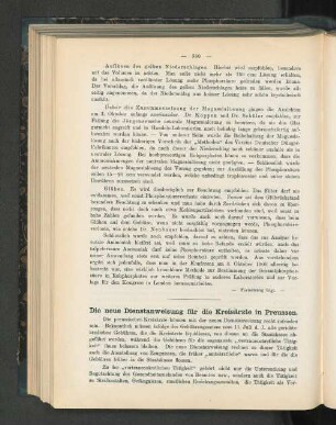 Die neue Dienstanweisung für die Kreisärzte in Preussen.