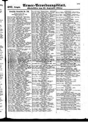 687. Ausgabe. Mittwoch, 15. September 1915