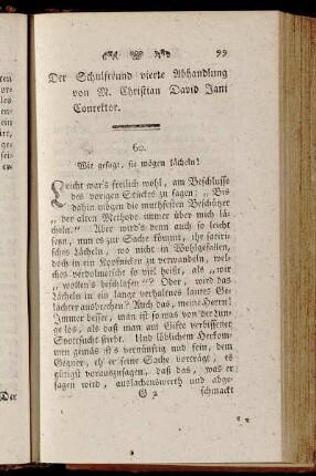 Der Schulfreund vierte Abhandlung von M. Christian David Jani Conrektor.