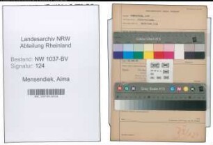 Entnazifizierung Alma Mensendiek , geb. 13.06.1904 (Korsettnaeherin)
