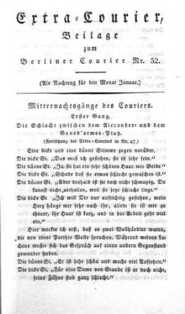 Extra-Courier, Beilage zum Berliner Courier Nr. 52