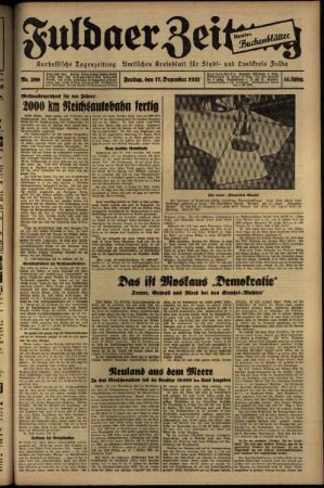 Ausgabe vom Freitag, den 17. Dezember 1937.