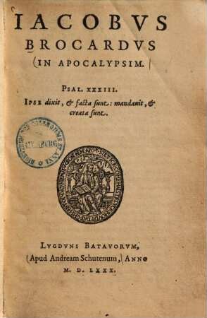 Iacobus Brocardus In Apocalypsim