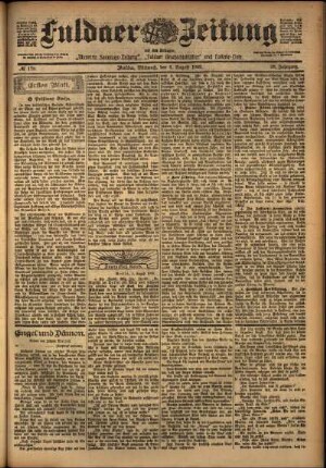 Erste Ausgabe vom Mittwoch, den 06. August 1902.